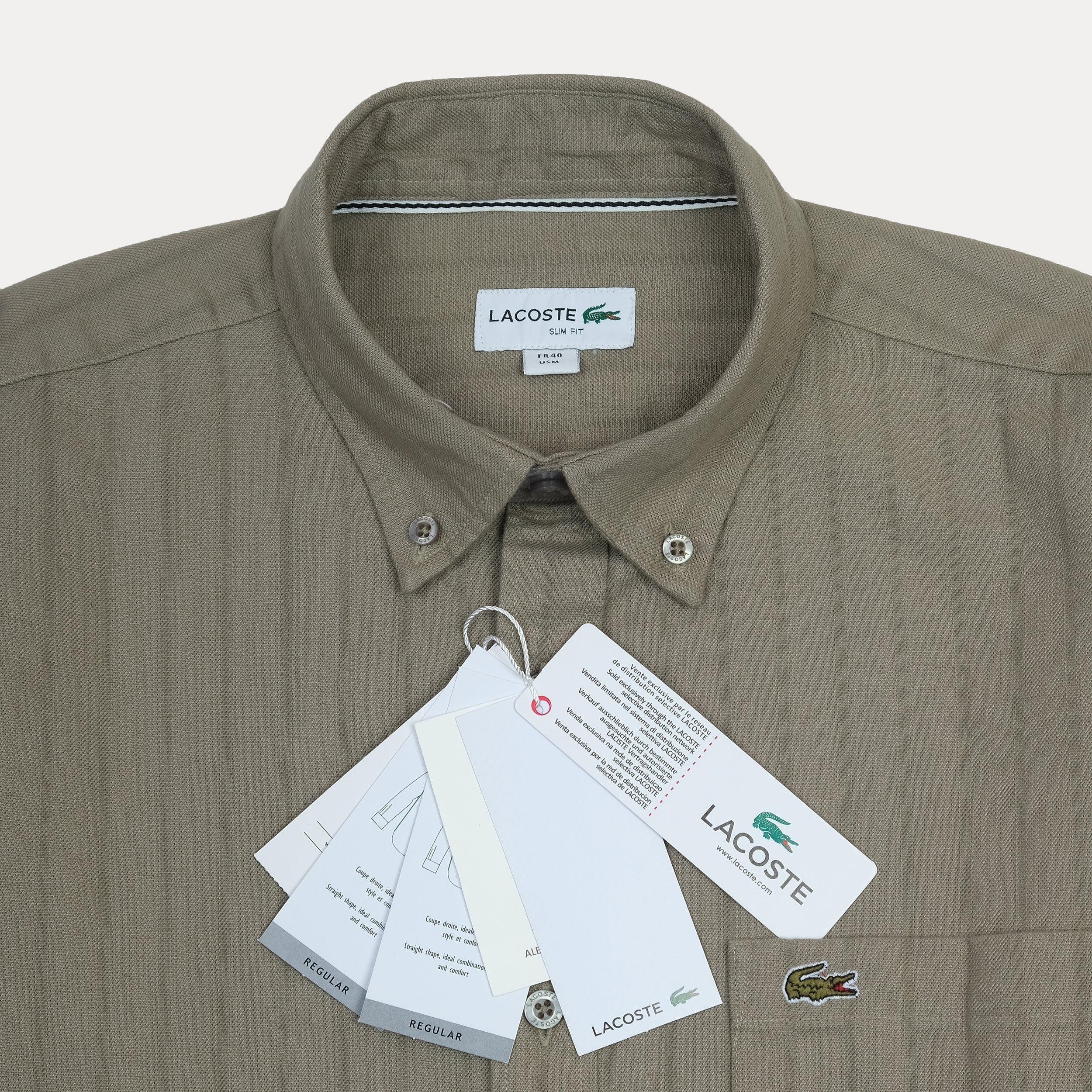 Lacoste Classic Fit Striped Button-Up Shirt