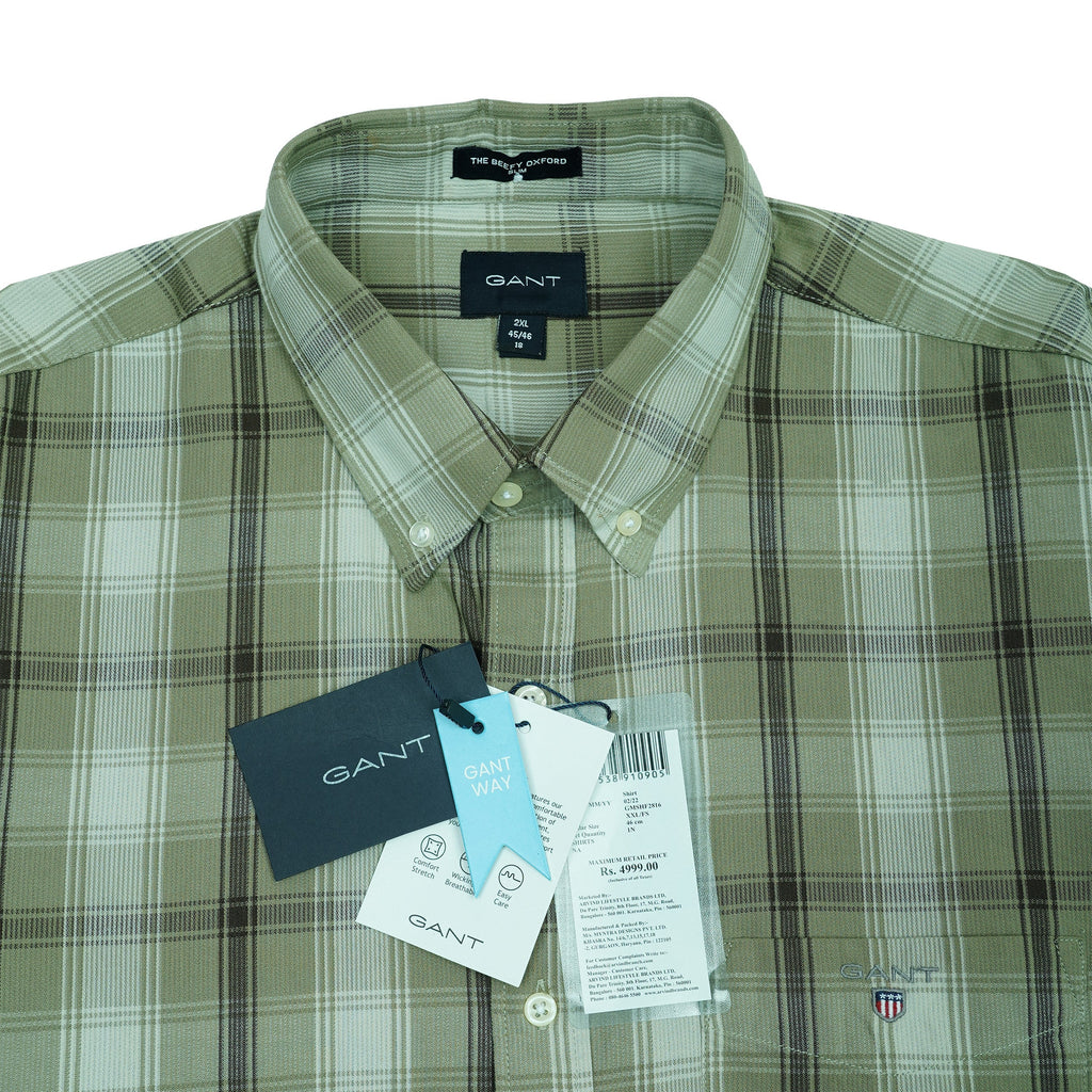 GANT Enchanted Sage Tailored Fit Long Sleeve Flannel Shirt