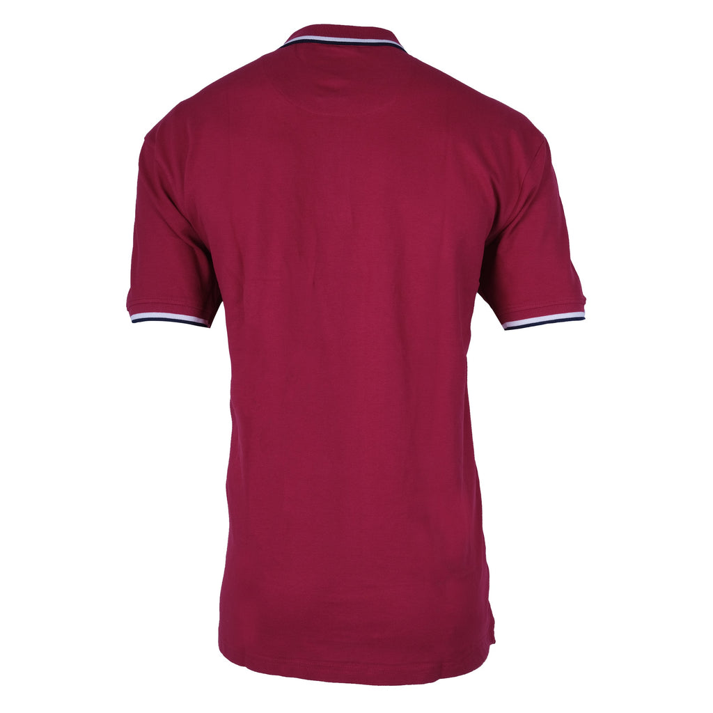 LACOSTE Crimson Wine Classic Fit Polo Shirt with Contrast Trim