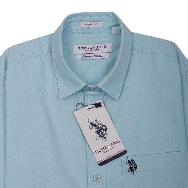 U.S. POLO ASSN. Prismatic Azure Tailored Fit Long Sleeve Shirt