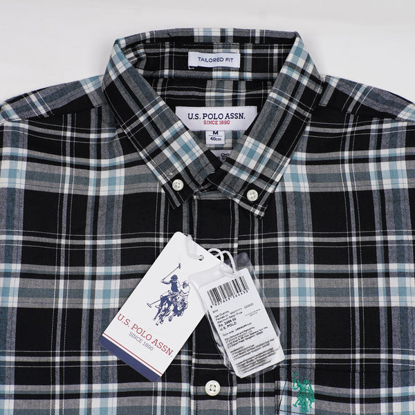 U.S. POLO ASSN. Midnight Ash Tailored Fit Long Sleeve Flannel Shirt