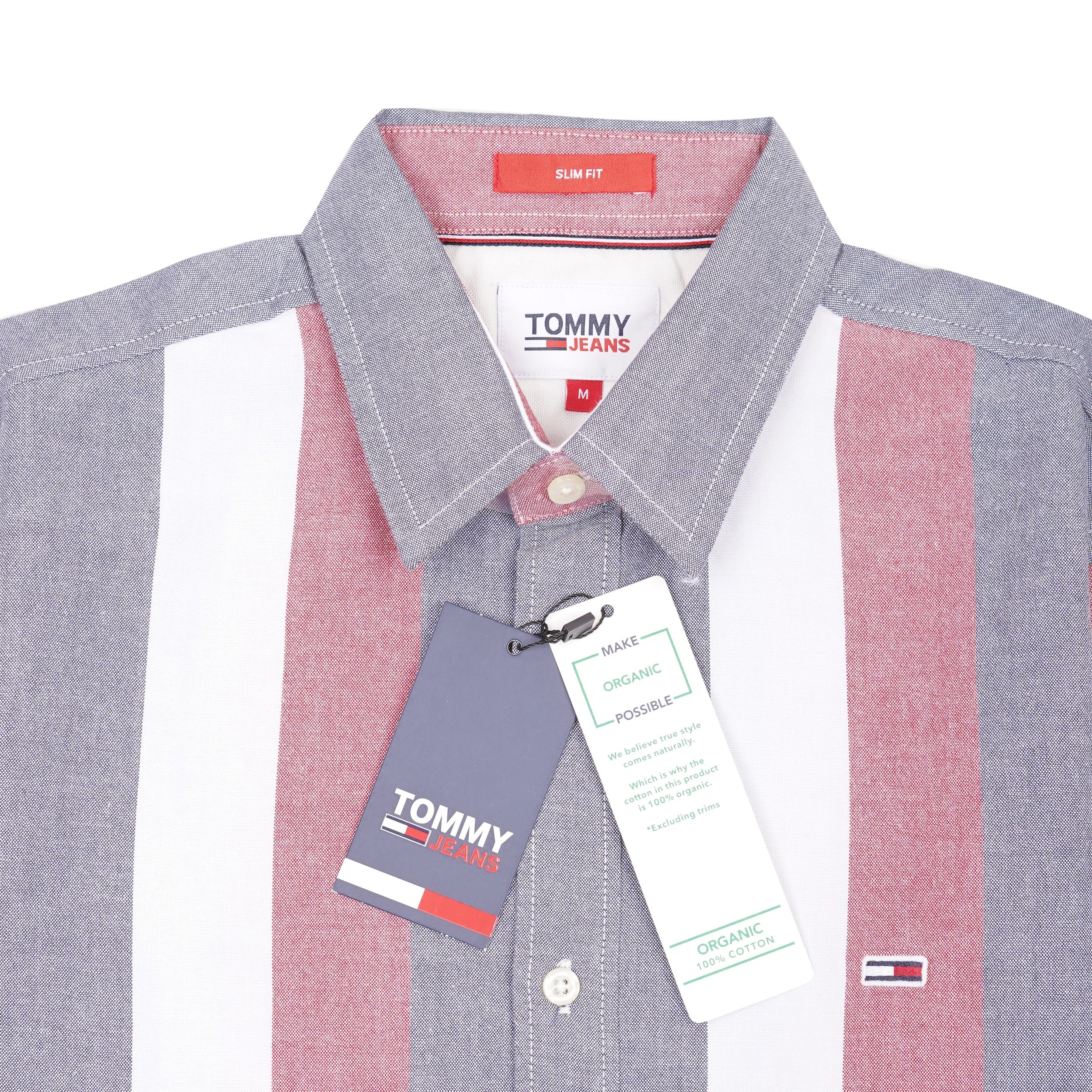 TOMMY JEANS Coral Mist Modern Fit Long Sleeve Striped Shirt