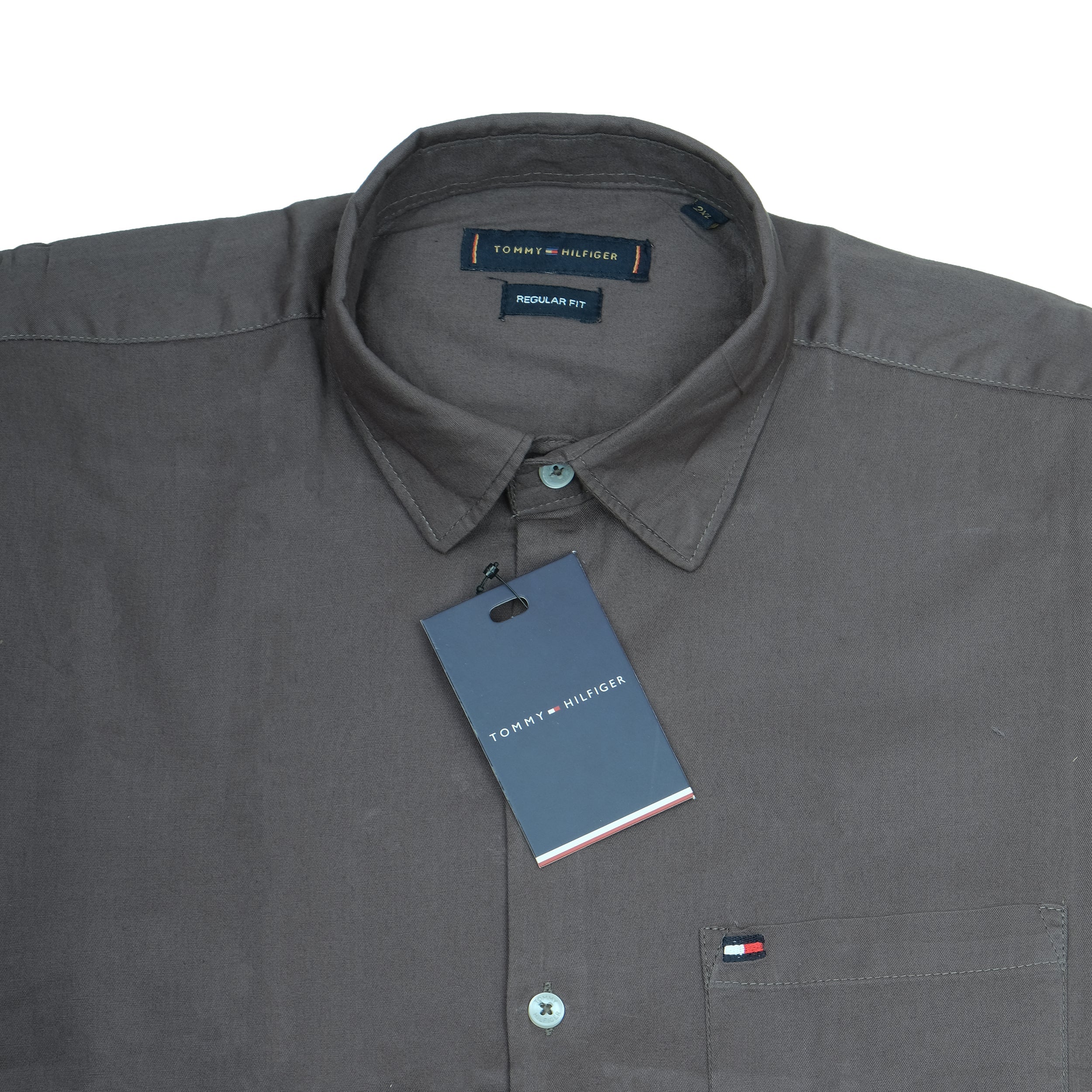 TOMMY HILFIGER Shadow Slate Classic Fit Long Sleeve Button-Up Shirt