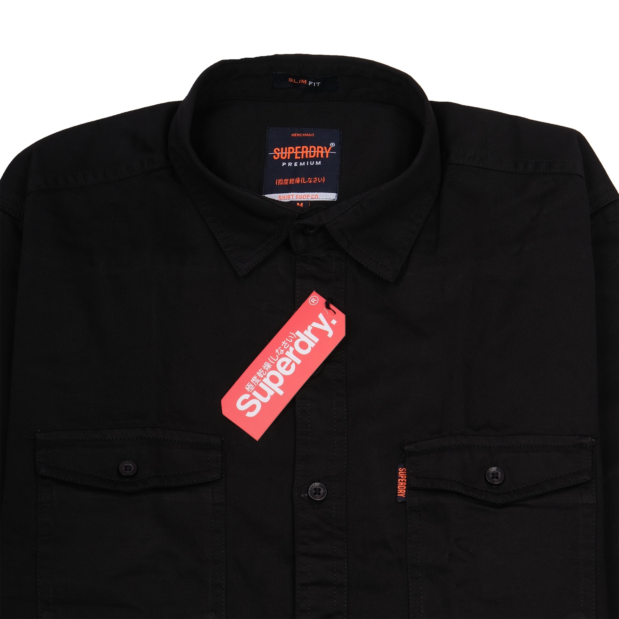 SUPERDRY Midnight Shadow Slim Fit Long Sleeve Utility Shirt