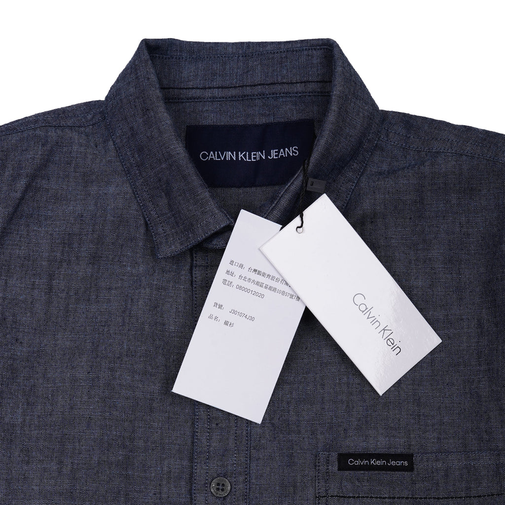 CALVIN KLEIN JEANS Midnight Ash Tailored Fit Long Sleeve Chambray Shirt