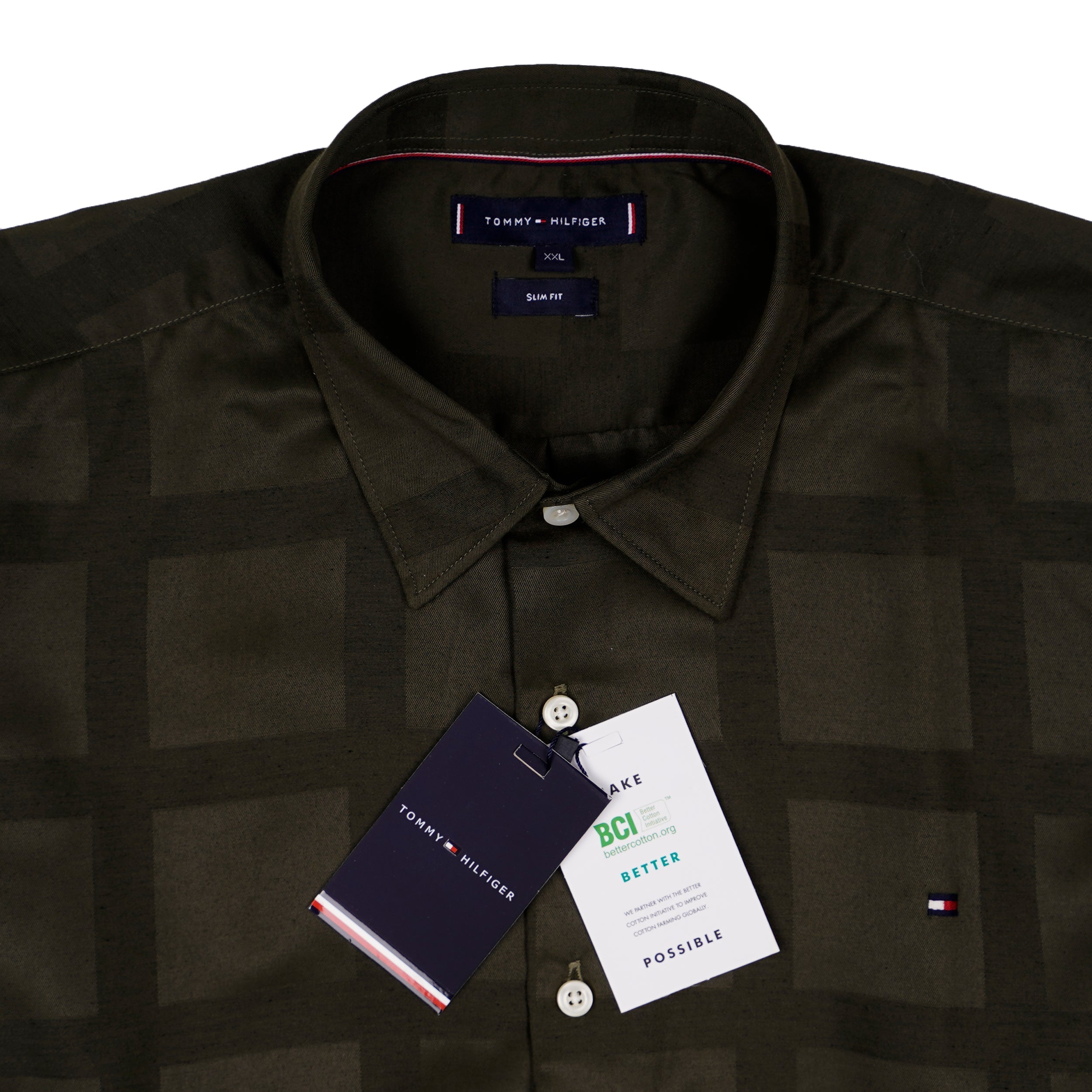 TOMMY HILFIGER Prismatic Onyx Whisper Tailored Fit Long Sleeve Textured Shirt