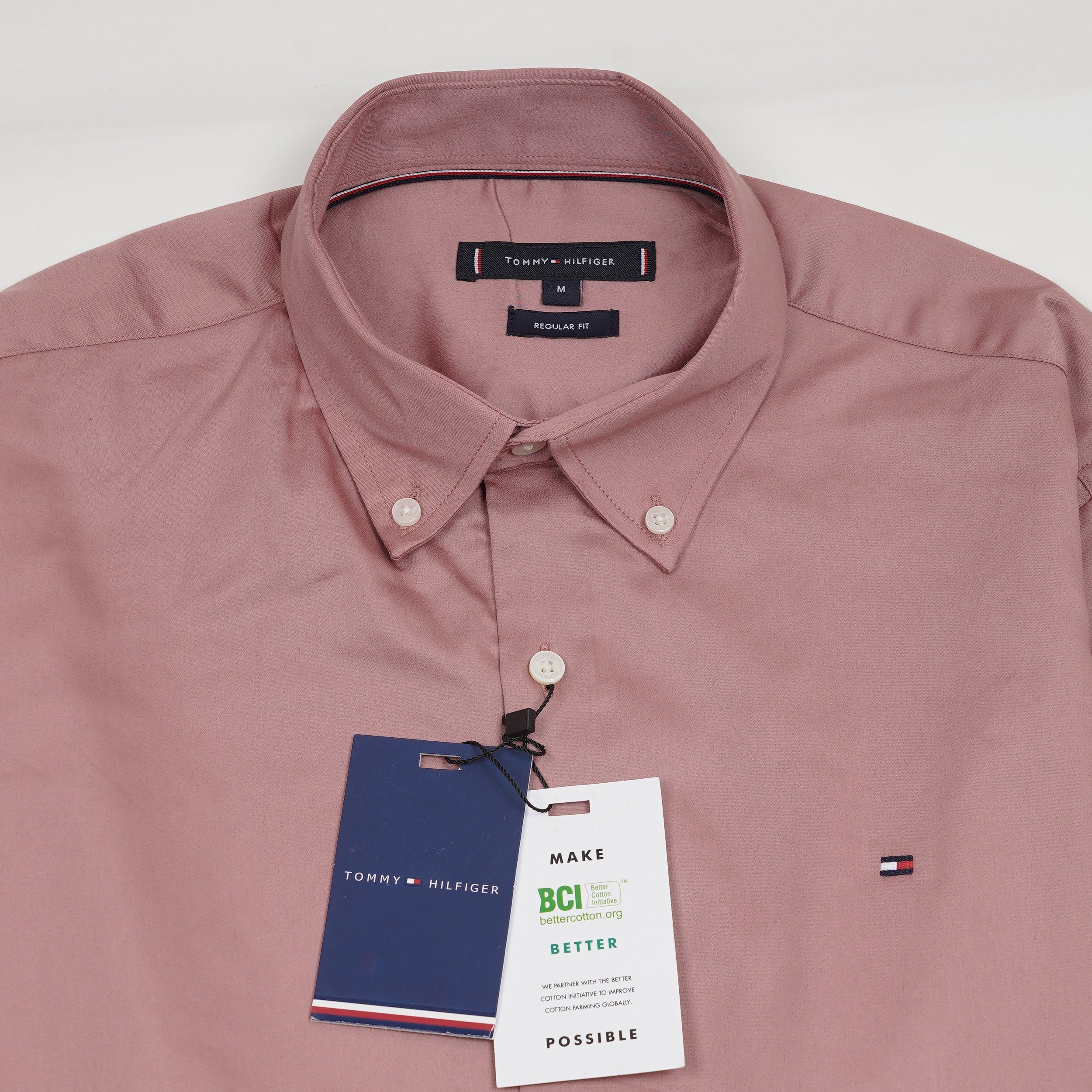 TOMMY HILFIGER Radiant Coral Sophisticated Fit Long Sleeve Button-Down Shirt