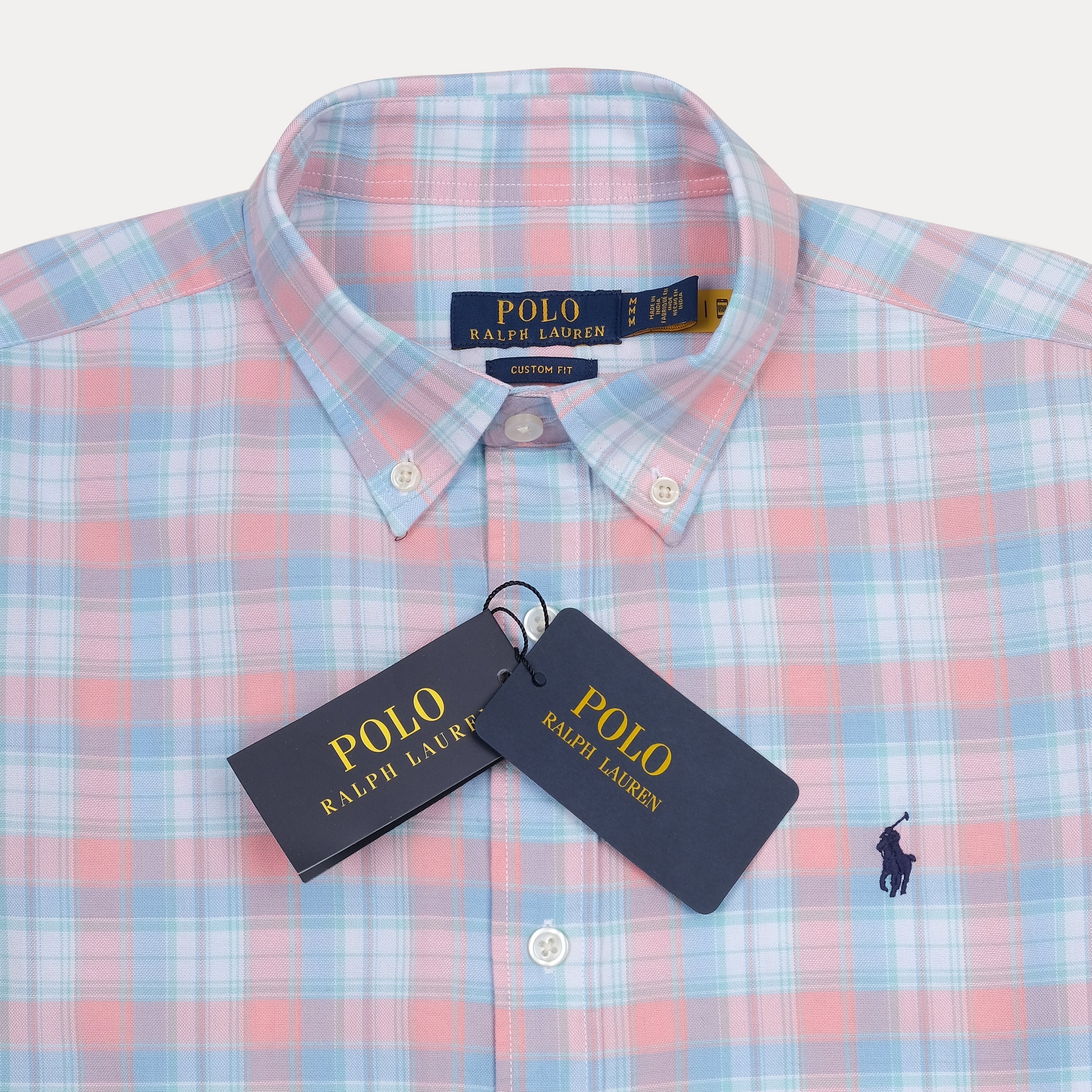 POLO RALPH LAUREN Tranquil Blush Custom Fit Long Sleeve Plaid Shirt