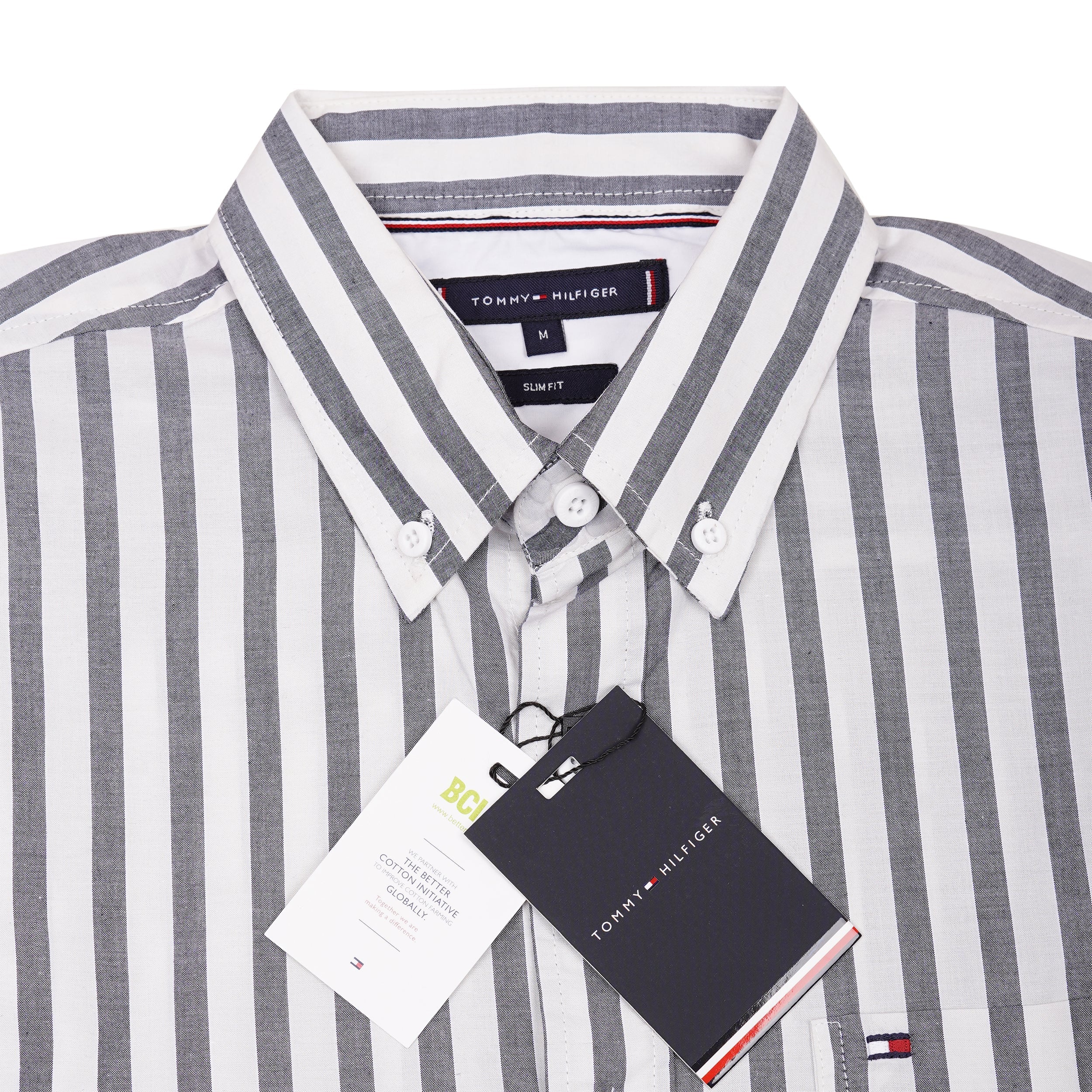 TOMMY HILFIGER Whispering Slate Tailored Fit Long Sleeve Button-Up Shirt