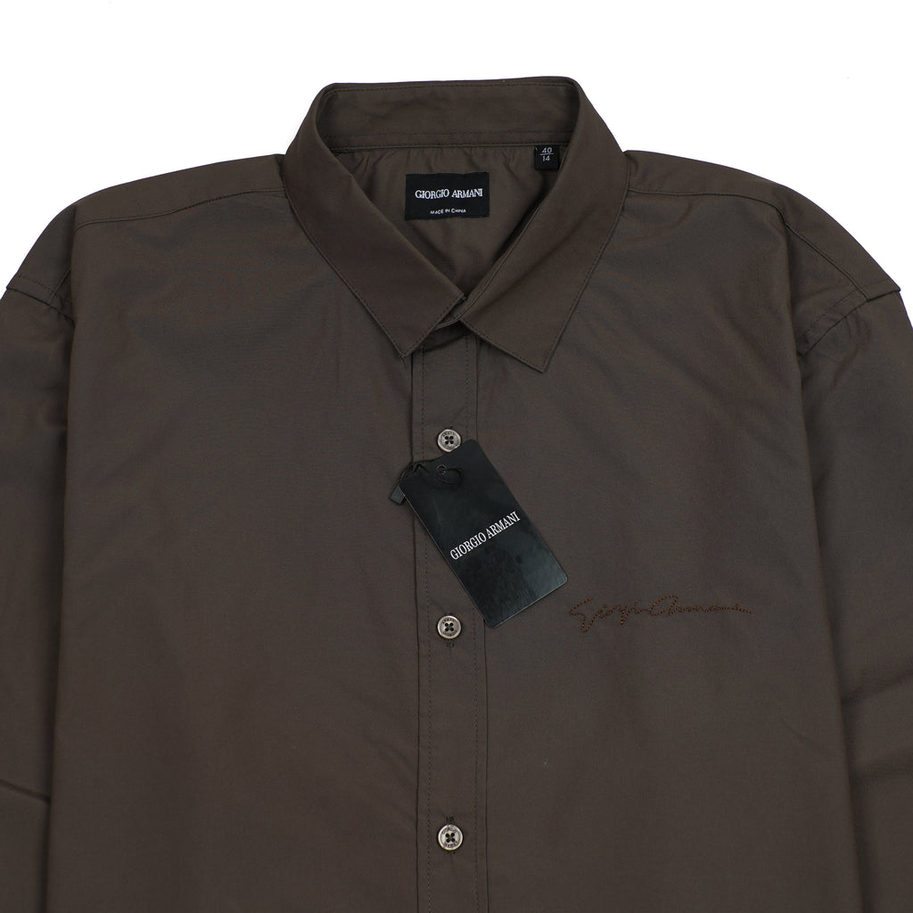 GIORGIO ARMANI Prismatic Amber Tailored Fit Long Sleeve Shirt