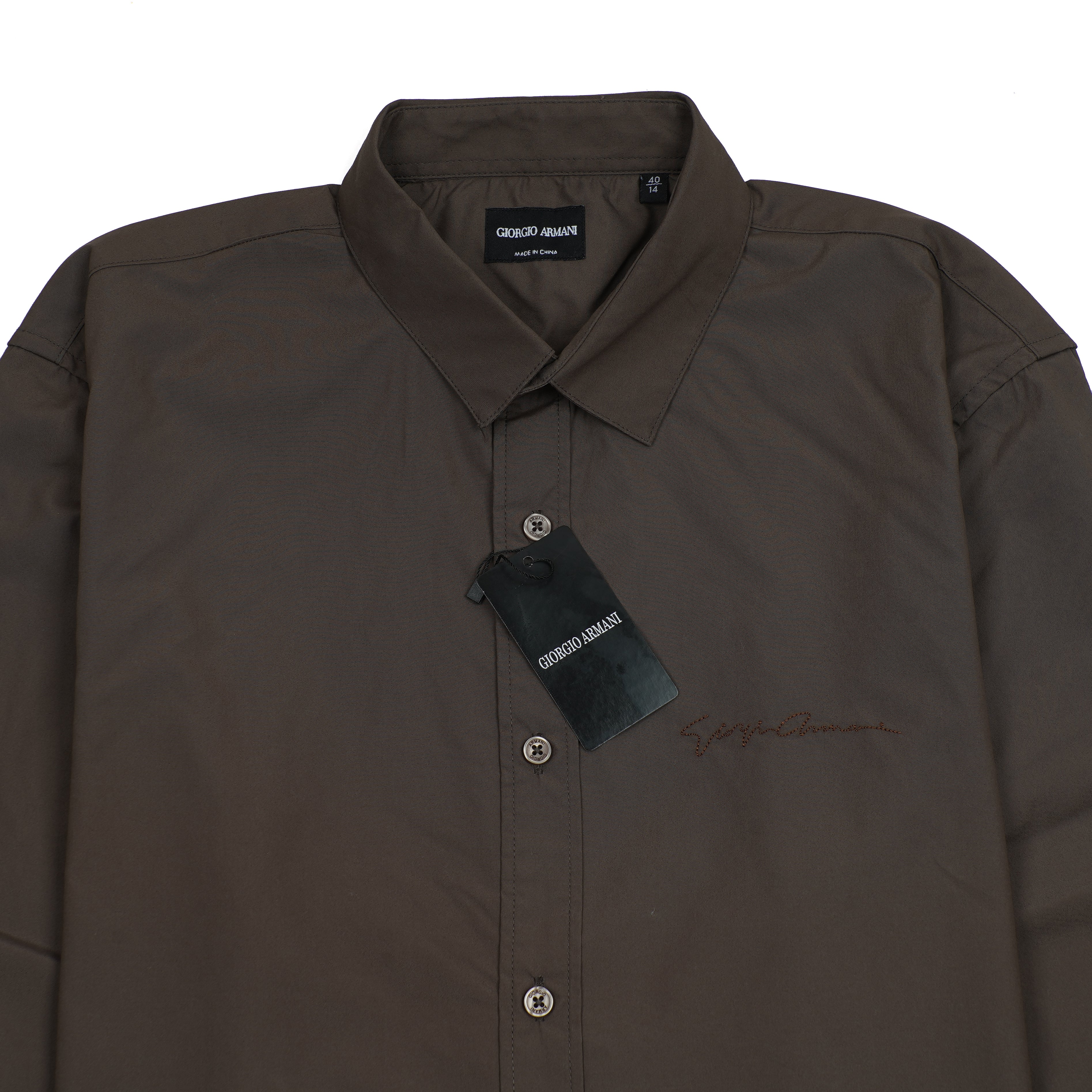 GIORGIO ARMANI Prismatic Amber Tailored Fit Long Sleeve Shirt