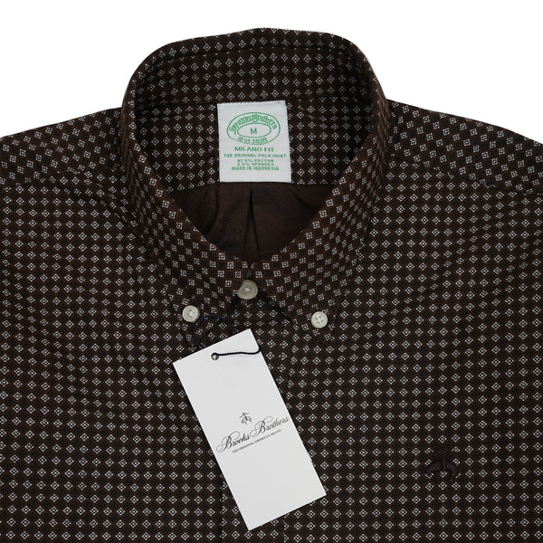 BROOKS BROTHERS Opulent Amber Drift Milano Fit Long Sleeve Button-Up Shirt