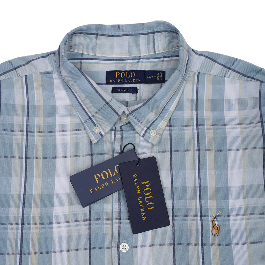 POLO RALPH LAUREN Serene Aqua Custom Fit Long Sleeve Button-Down Shirt