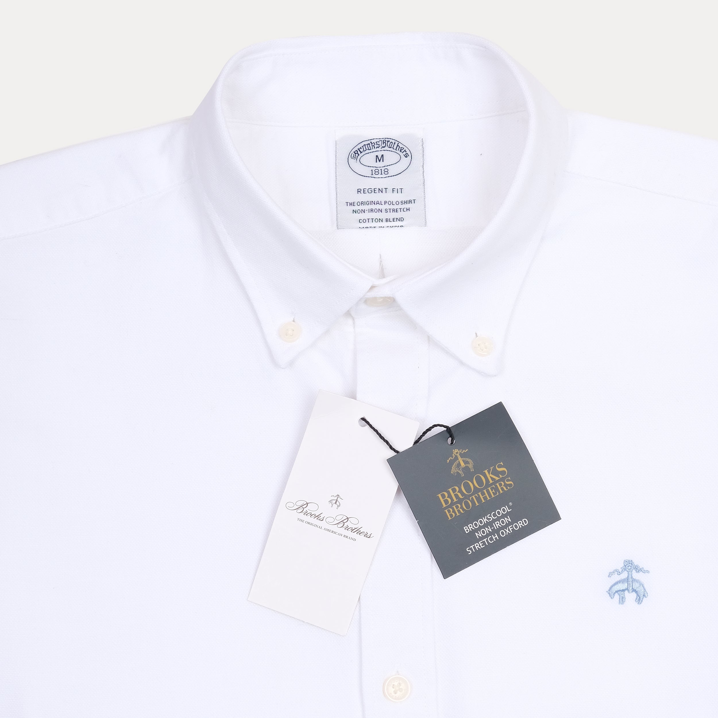BROOKS BROTHERS Ethereal Pearl Tailored Fit Long Sleeve Stretch Cotton Dress Shirt
