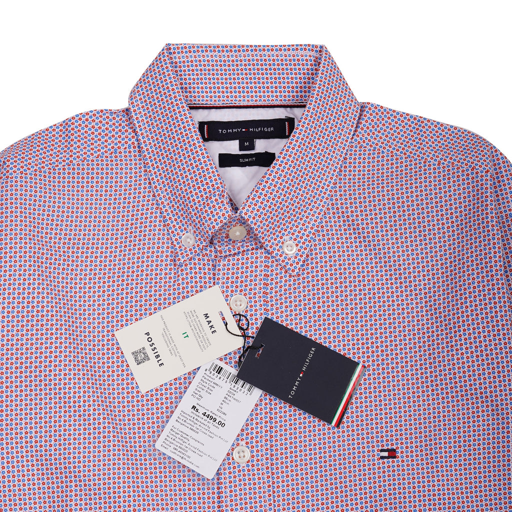TOMMY HILFIGER Blush Plum Tailored Fit Long Sleeve Button-Up Shirt