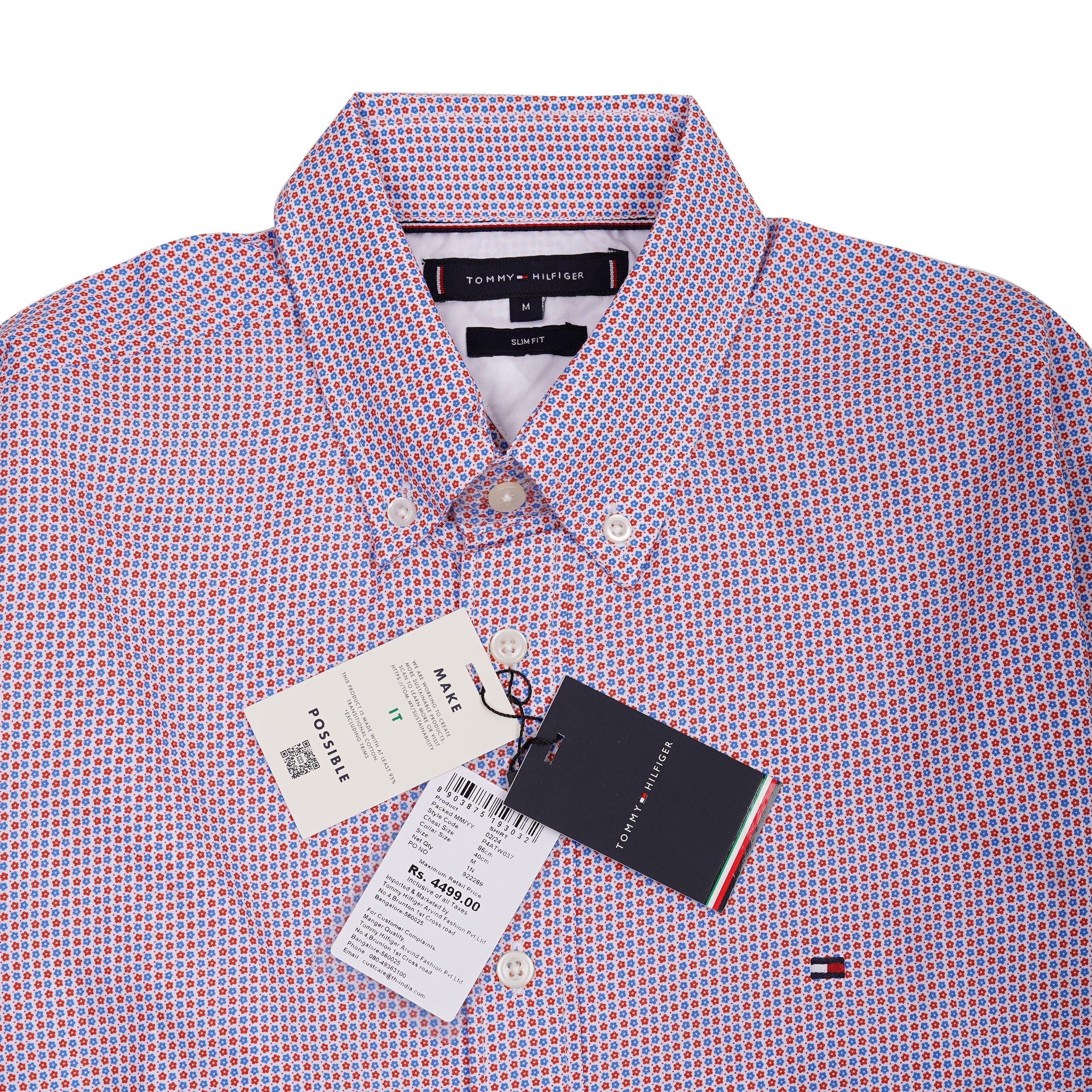 TOMMY HILFIGER Blush Plum Tailored Fit Long Sleeve Button-Up Shirt