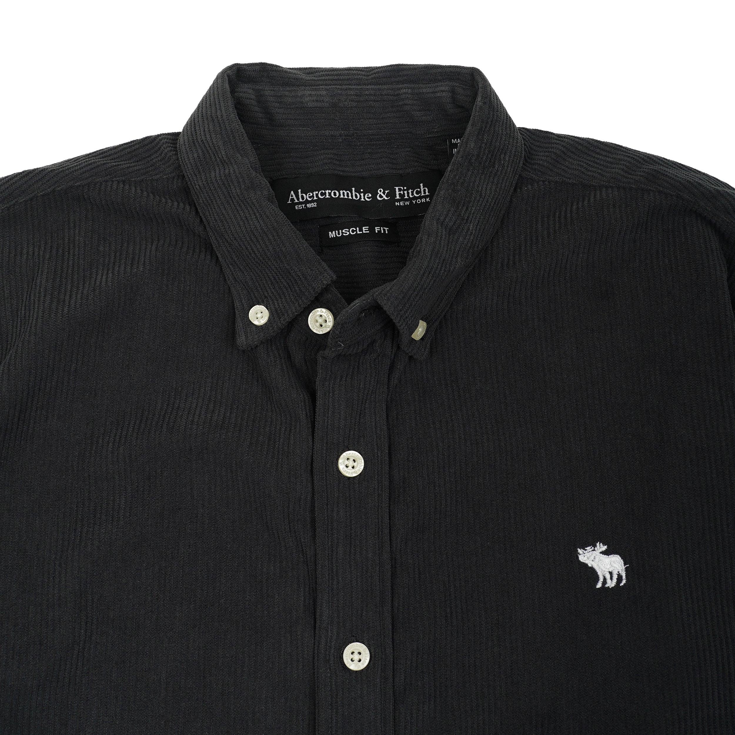 ABERCROMBIE & FITCH Seraphic Onyx Whisper Muscle Fit Long Sleeve Shirt