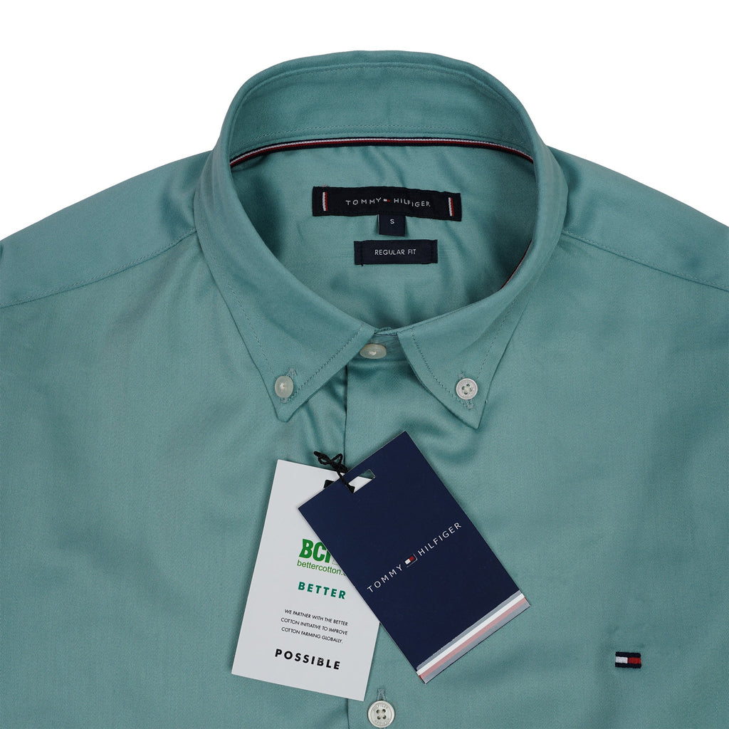 TOMMY HILFIGER Tranquil Teal Regular Fit Long Sleeve Button-Down Shirt