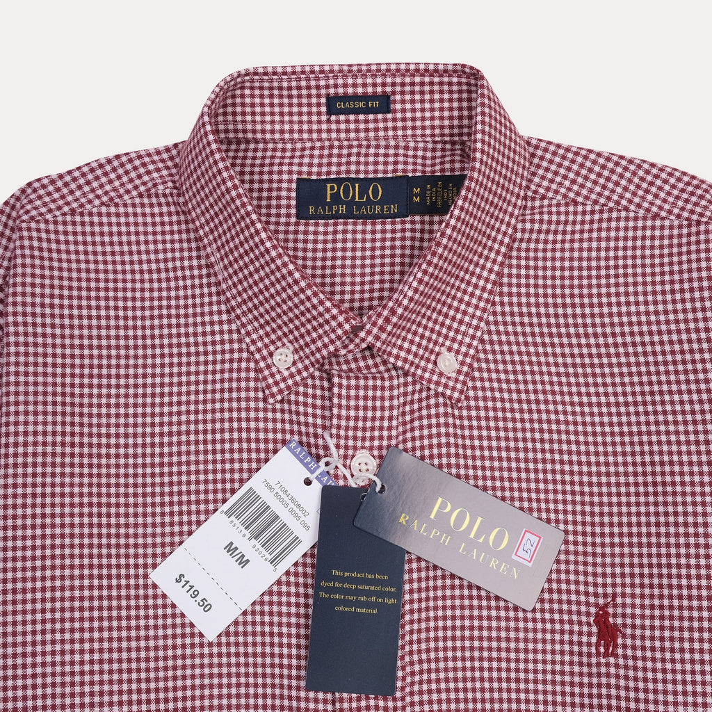 POLO RALPH LAUREN Ember Garnet Classic Fit Long Sleeve Gingham Shirt