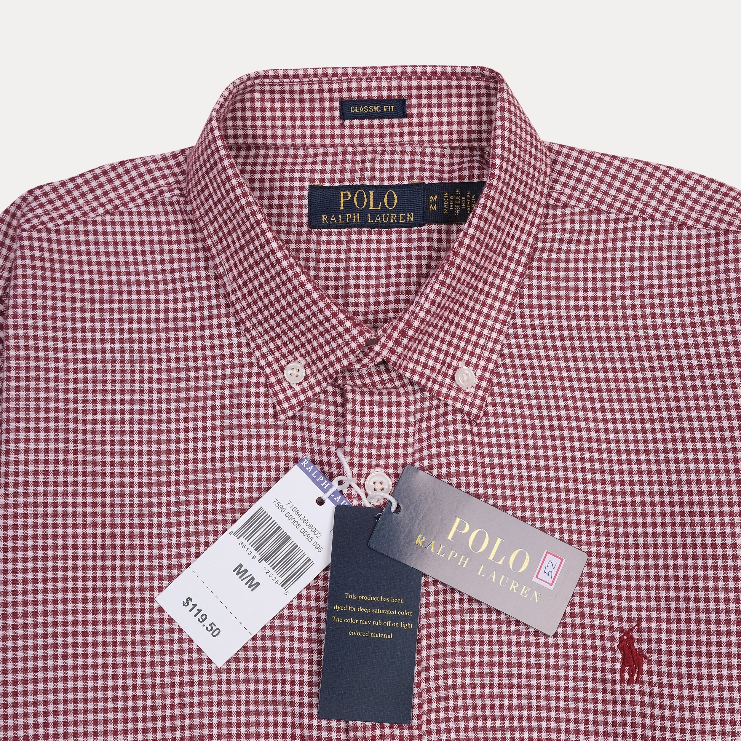 POLO RALPH LAUREN Ember Garnet Classic Fit Long Sleeve Gingham Shirt