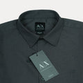 ARMANI EXCHANGE Mystic Teal Tailored Fit Long Sleeve Textured Shirt