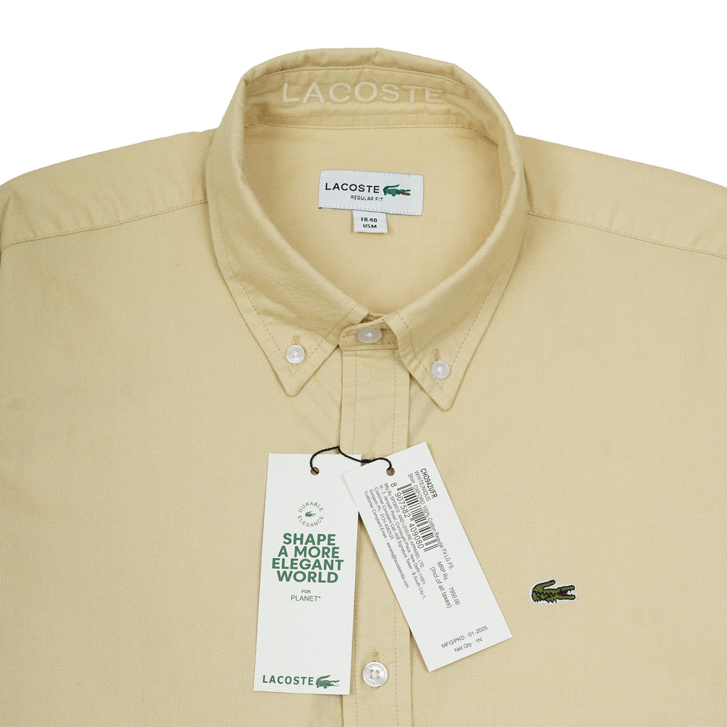 LACOSTE Golden Wheat Classic Fit Long Sleeve Button-Down Shirt