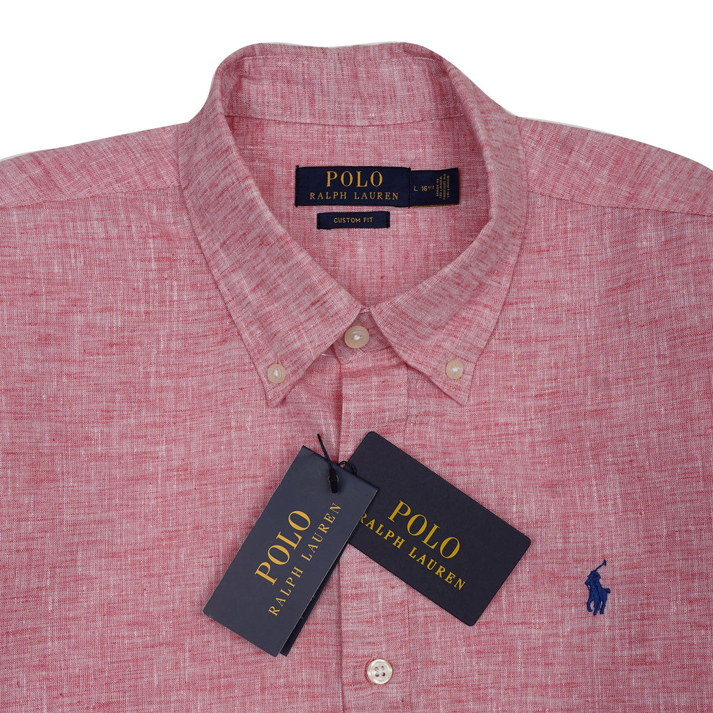POLO RALPH LAUREN Seraphic Coral Tailored Fit Long Sleeve Textured Button-Down Shirt