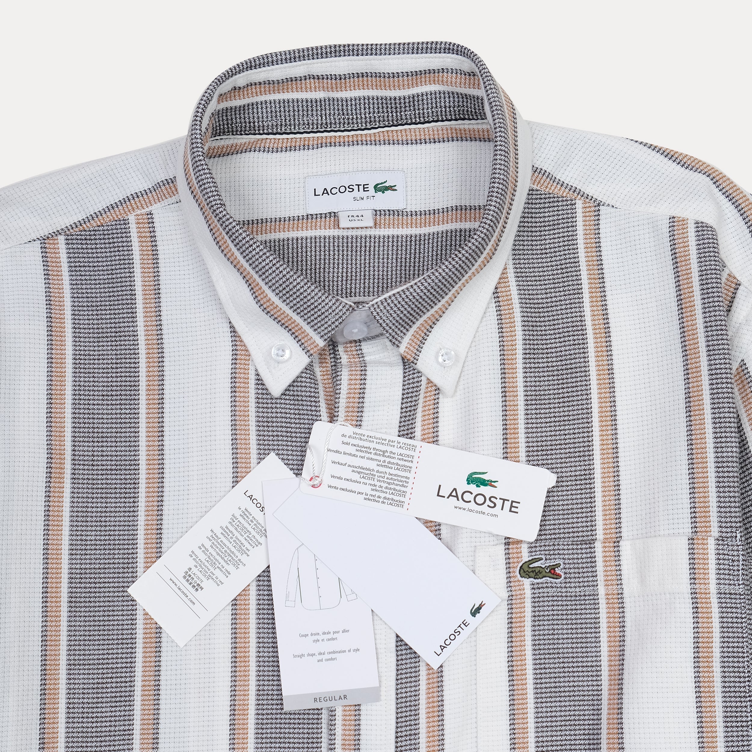LACOSTE Twilight Sand Relaxed Fit Long Sleeve Button-Up Shirt