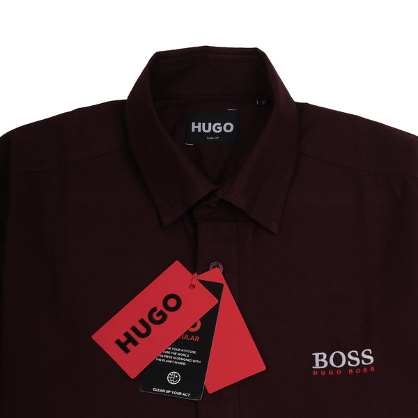 HUGO BOSS Enchanted Garnet Classic Fit Long Sleeve Shirt