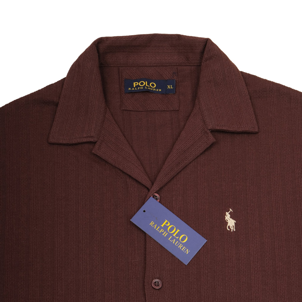 POLO Rustic Mahogany Slim Fit Short Sleeve Button-Up Shirt