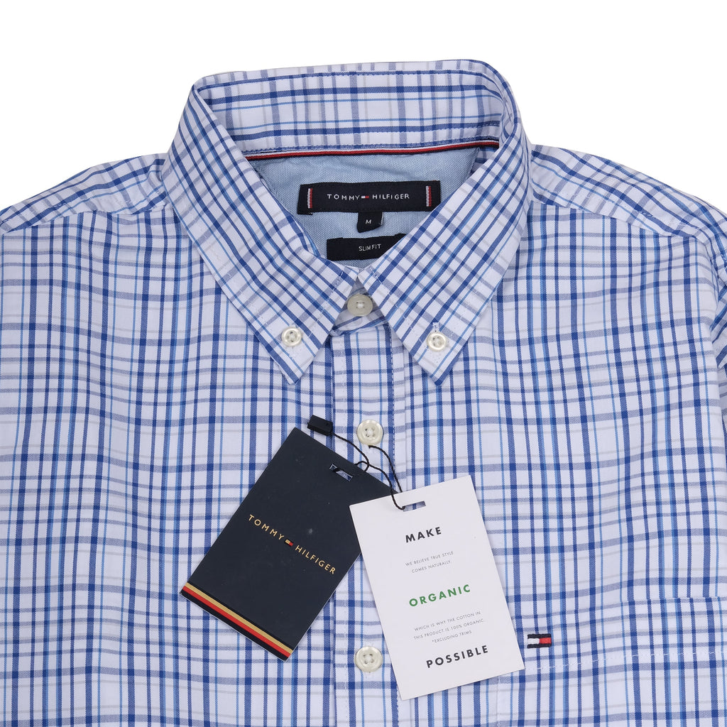 TOMMY HILFIGER Celestial Aqua Tailored Fit Long Sleeve Button-Down Shirt
