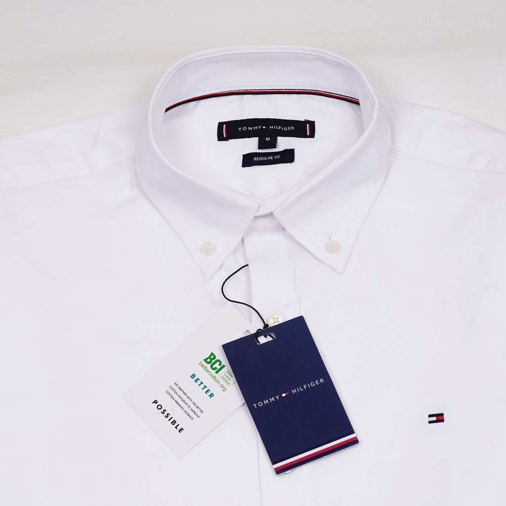 TOMMY HILFIGER Celestial Cream Tailored Fit Long Sleeve Button-Down Shirt