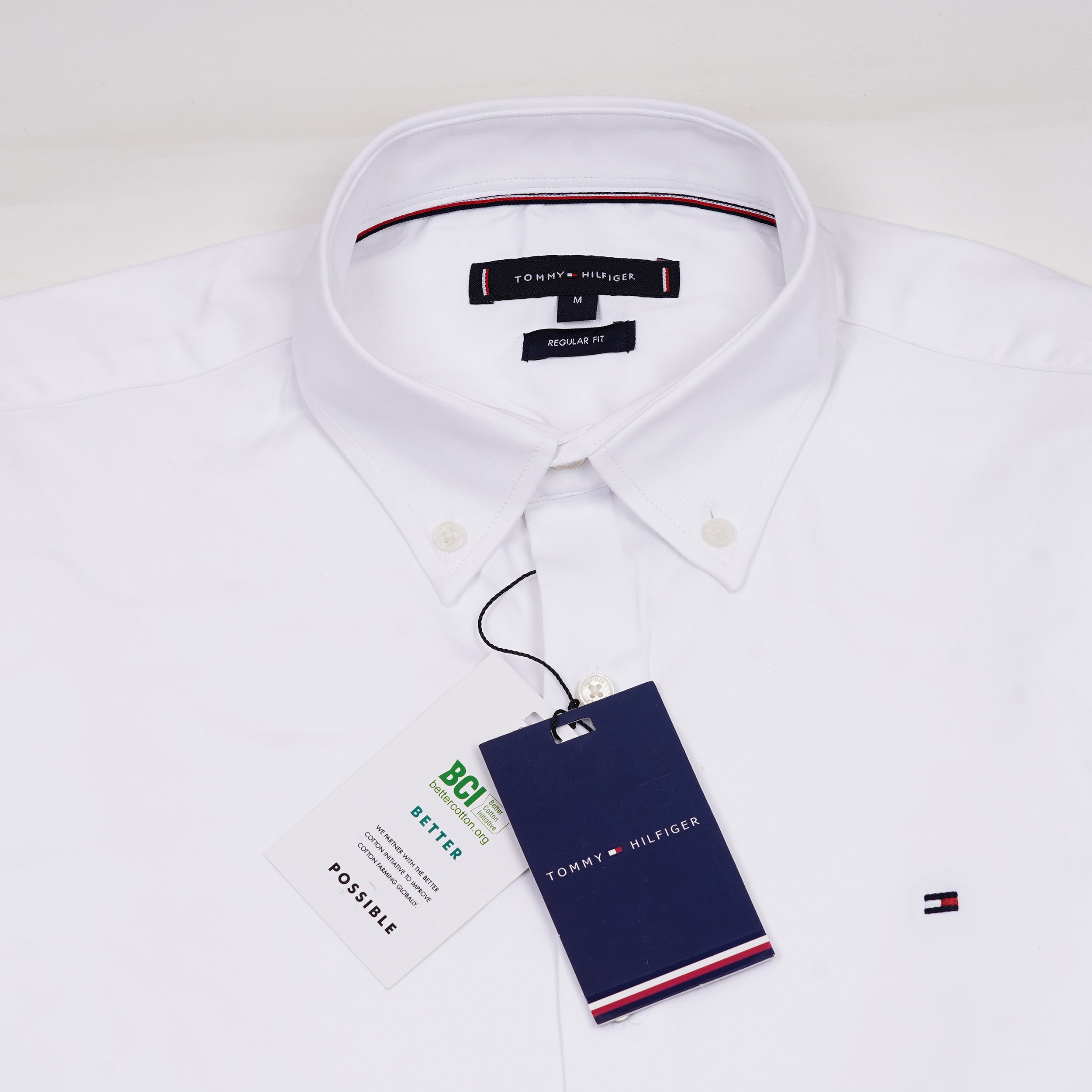 TOMMY HILFIGER Celestial Cream Tailored Fit Long Sleeve Button-Down Shirt
