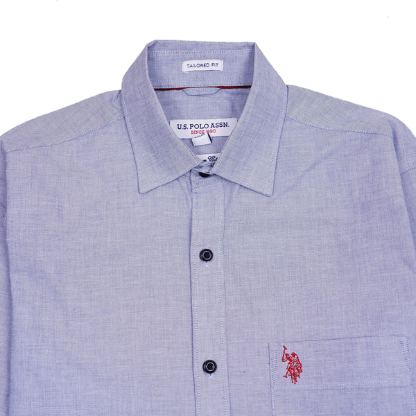 U.S. POLO ASSN. Ethereal Azure Tailored Fit Long Sleeve Button-Up Shirt