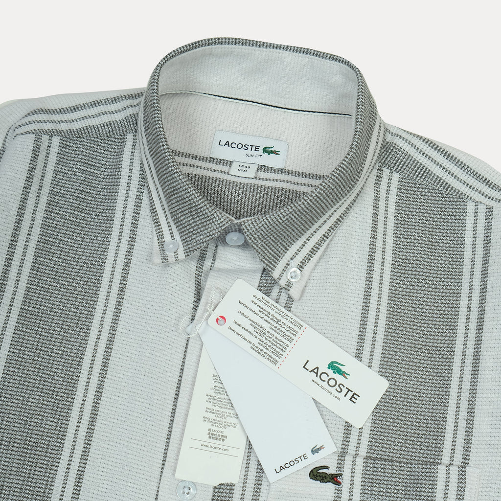 LACOSTE Serene Ash Tailored Fit Long Sleeve Button-Up Shirt