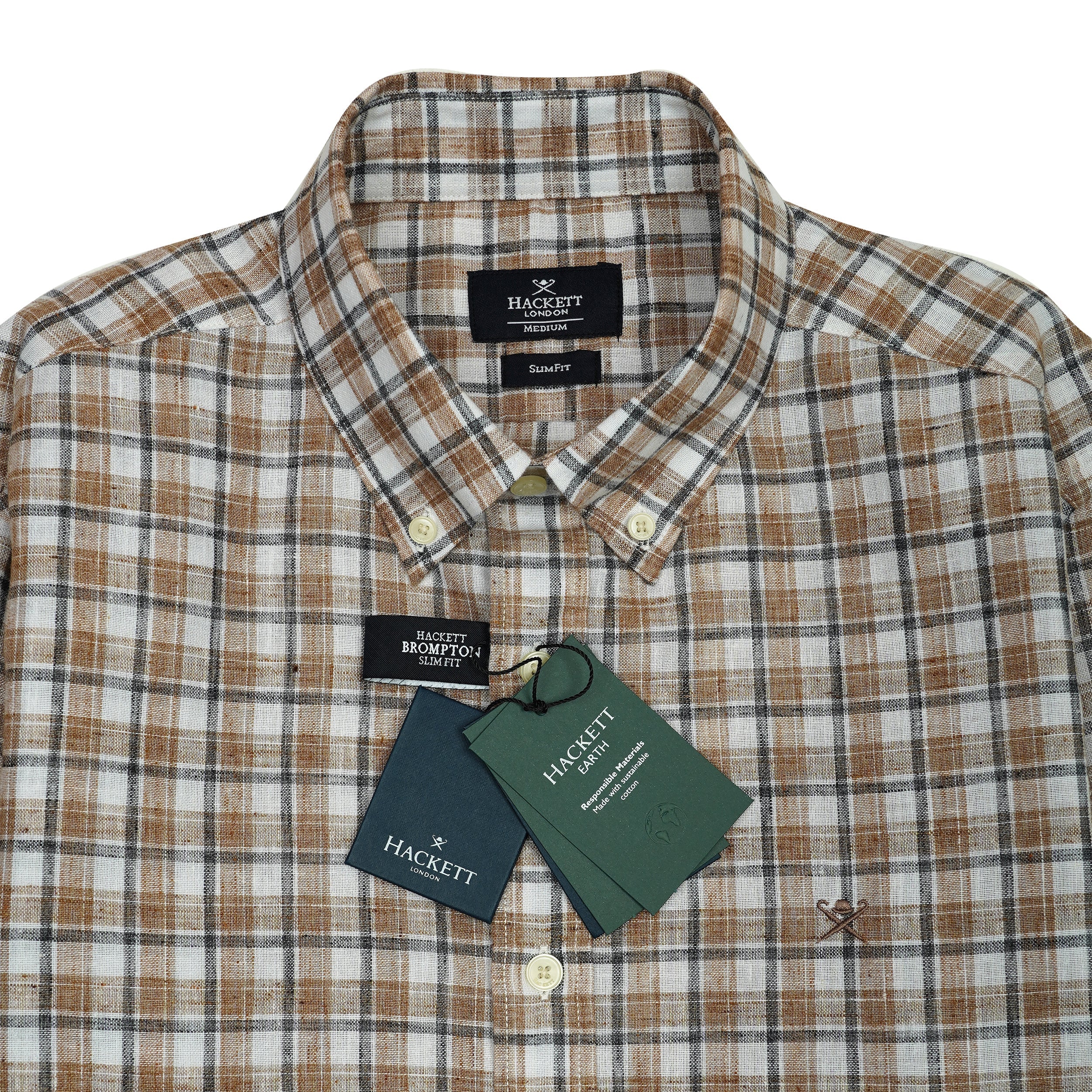 HACKETT Opulent Amber Tailored Fit Long Sleeve Check Shirt