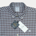 BROOKS BROTHERS Warm Chestnut Check Regent Fit Long Sleeve Button-Down Shirt