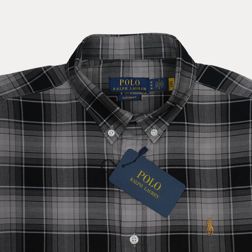 POLO RALPH LAUREN Shadowed Slate Tailored Fit Long Sleeve Flannel Shirt