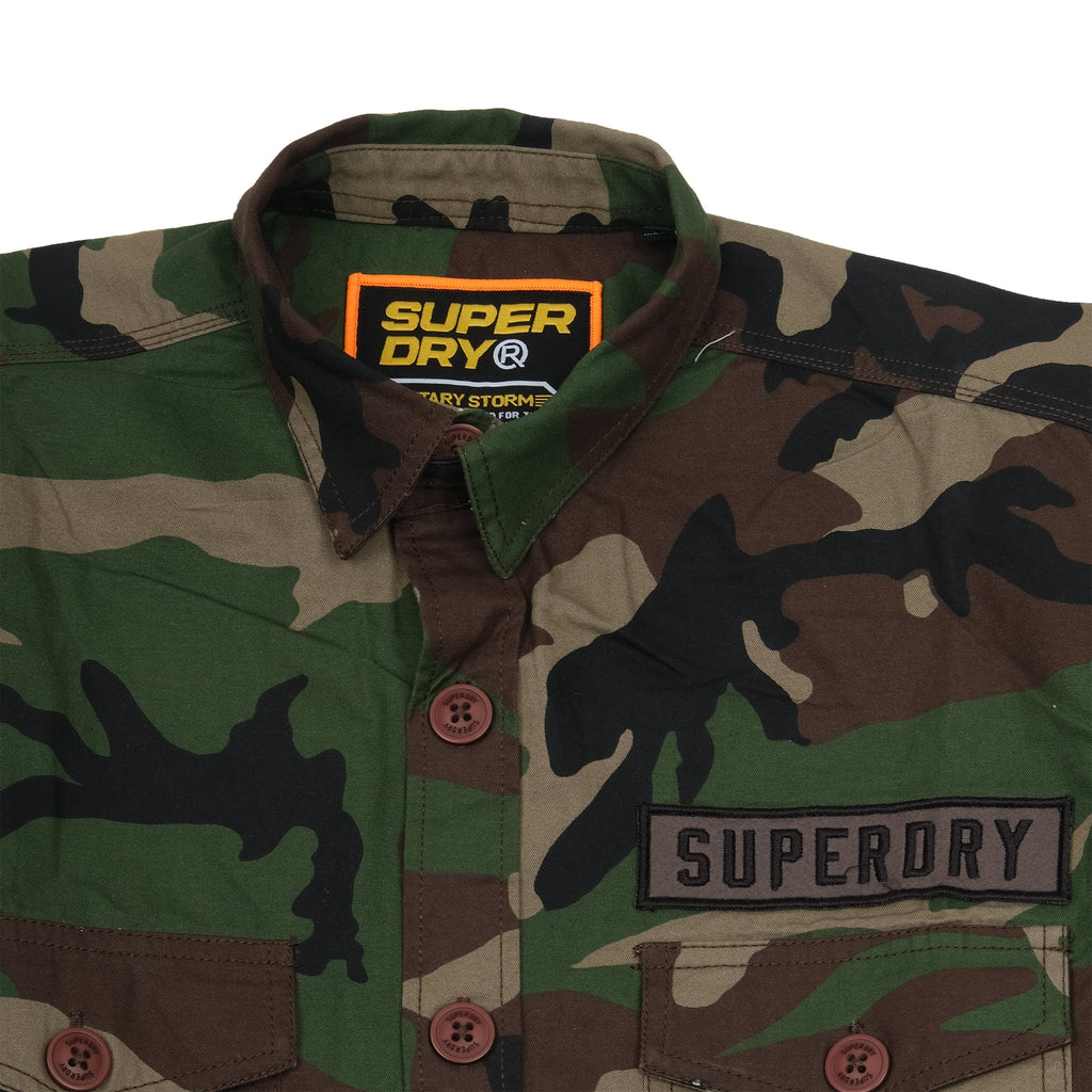 SUPERDRY Enchanted Olive Slim Fit Long Sleeve Shirt