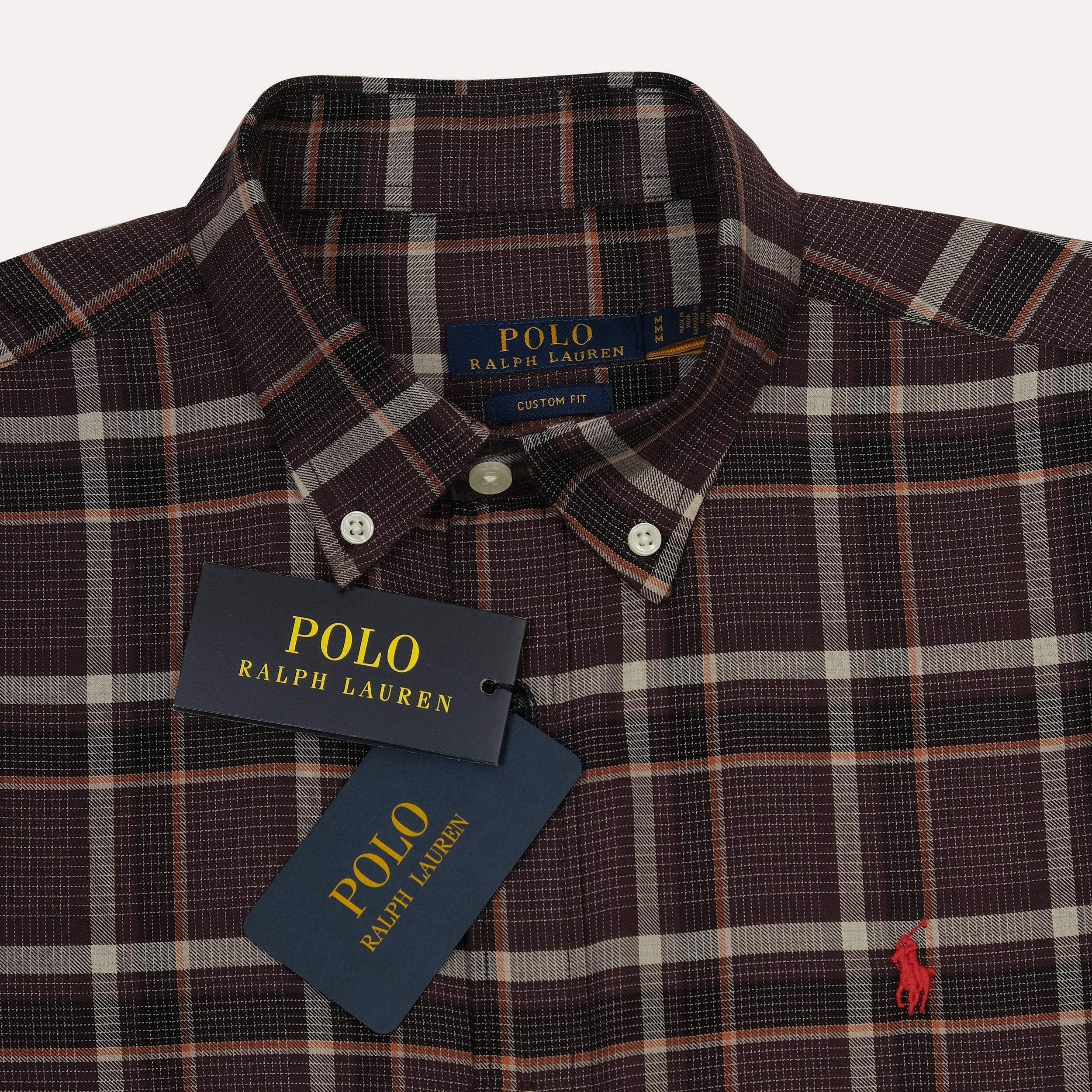 POLO RALPH LAUREN Ember Wine Tailored Fit Long Sleeve Flannel Shirt