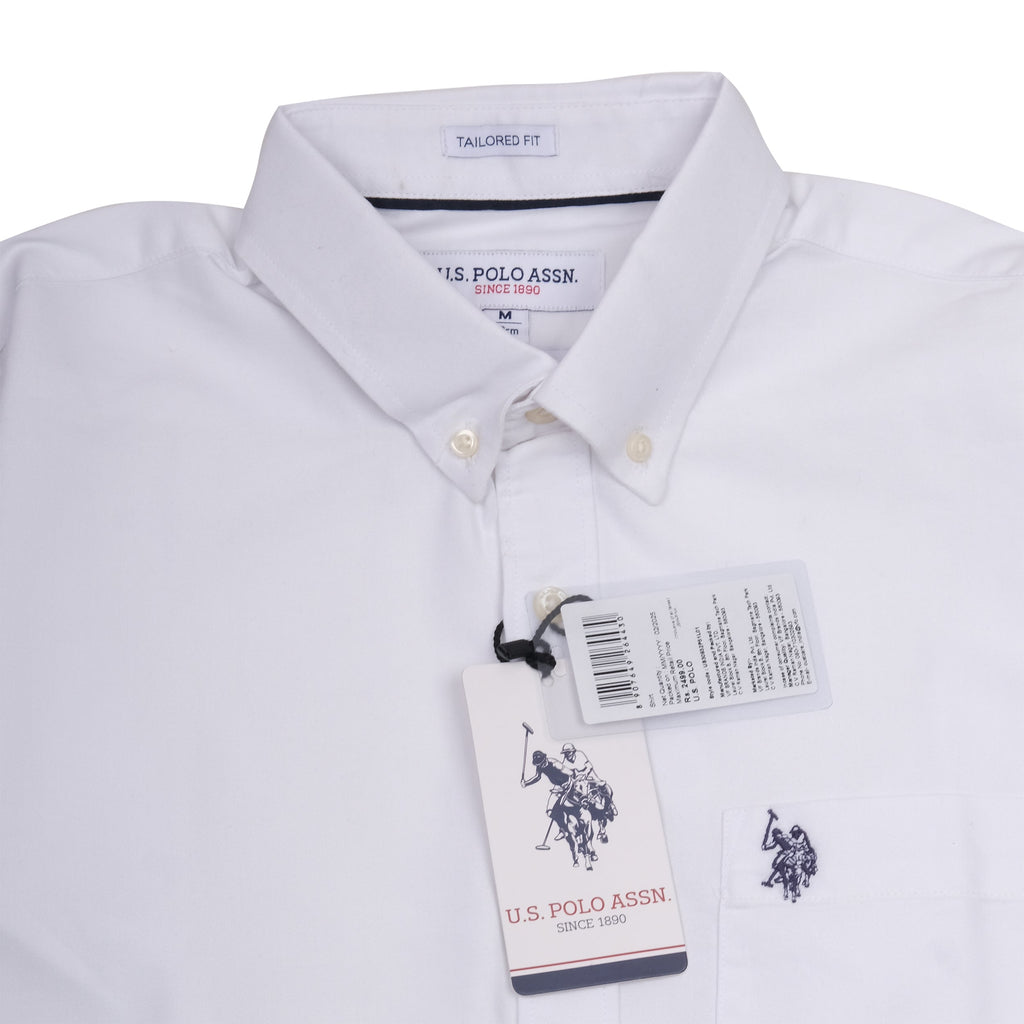 U.S. POLO ASSN. Luminous Ivory Tailored Fit Long Sleeve Button-Down Shirt