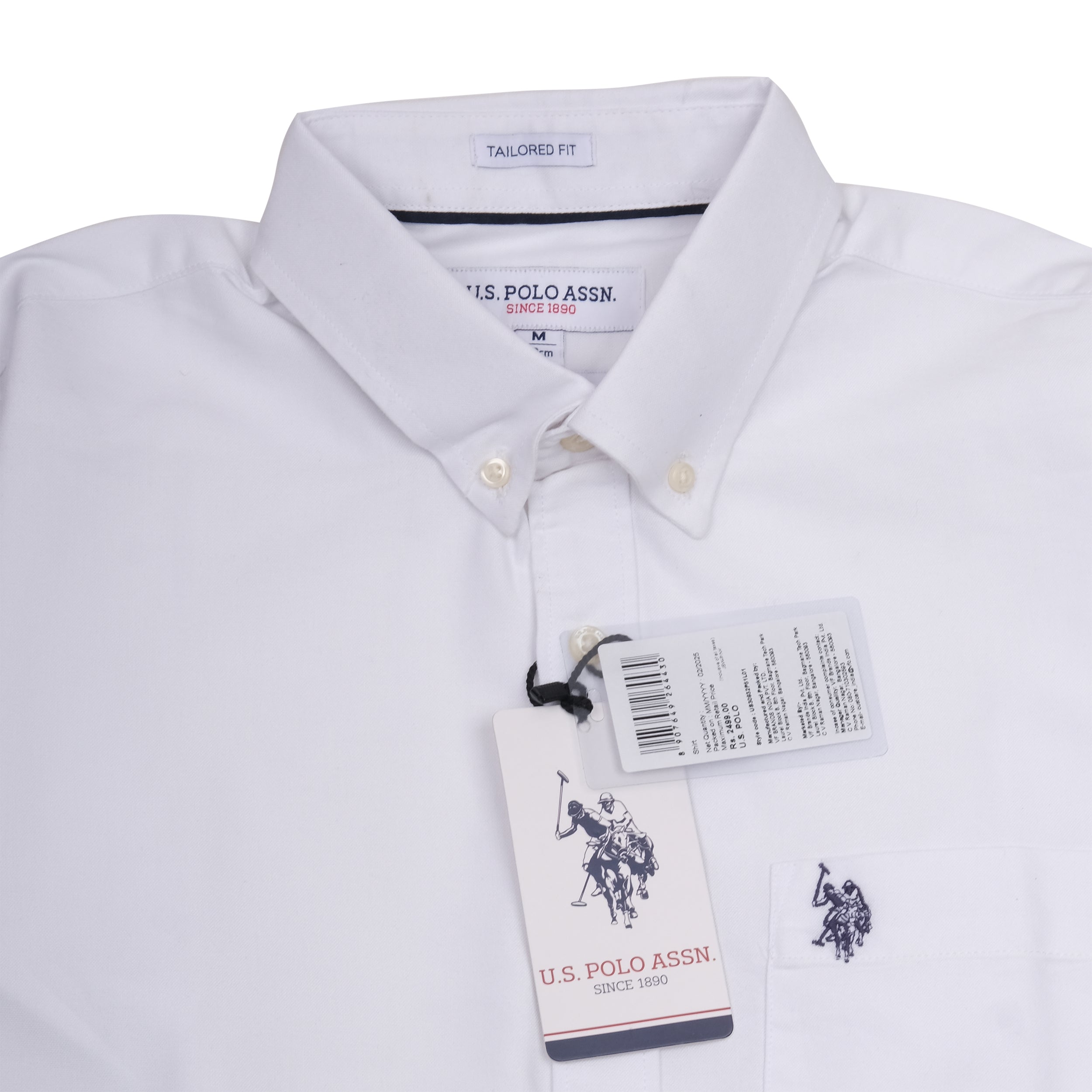 U.S. POLO ASSN. Luminous Ivory Tailored Fit Long Sleeve Button-Down Shirt