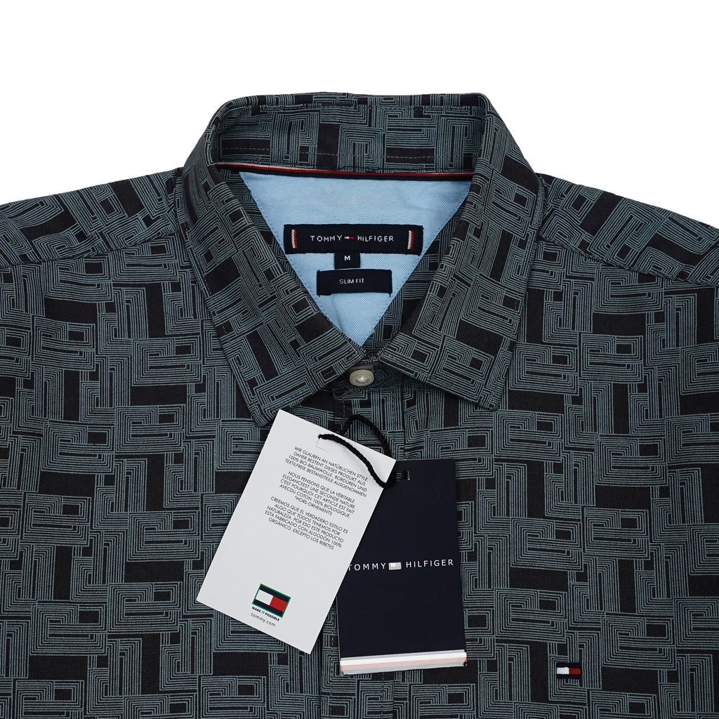 TOMMY HILFIGER Opulent Slate Tailored Fit Long Sleeve Button-Down Shirt