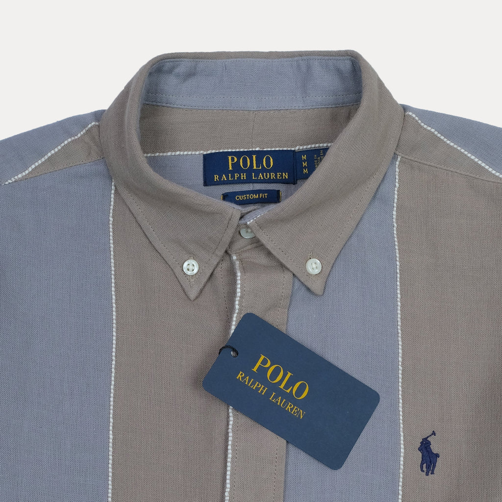 POLO RALPH LAUREN Tranquil Ash Tailored Fit Long Sleeve Striped Shirt