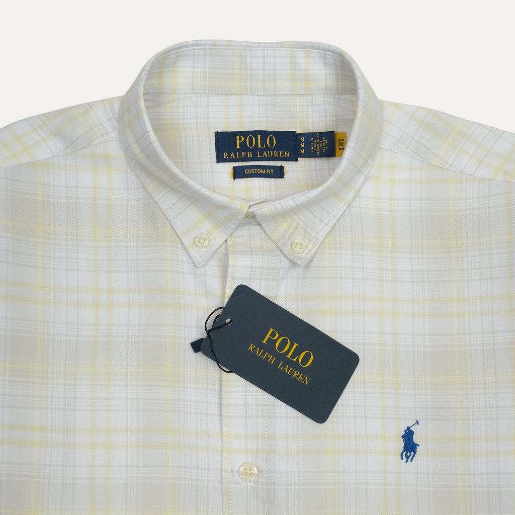 POLO RALPH LAUREN Luminous Citrus Tailored Fit Long Sleeve Check Shirt