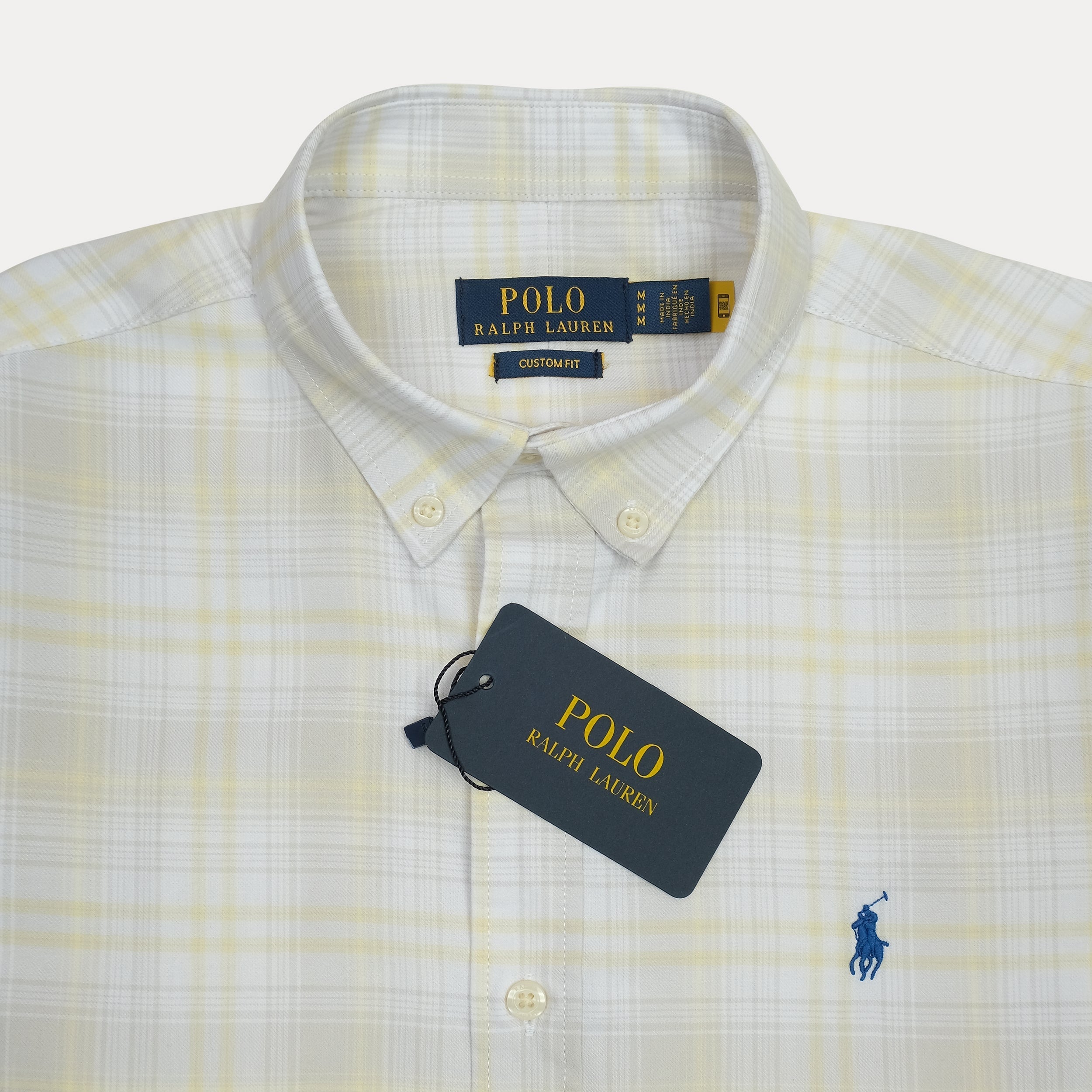 POLO RALPH LAUREN Luminous Citrus Tailored Fit Long Sleeve Check Shirt