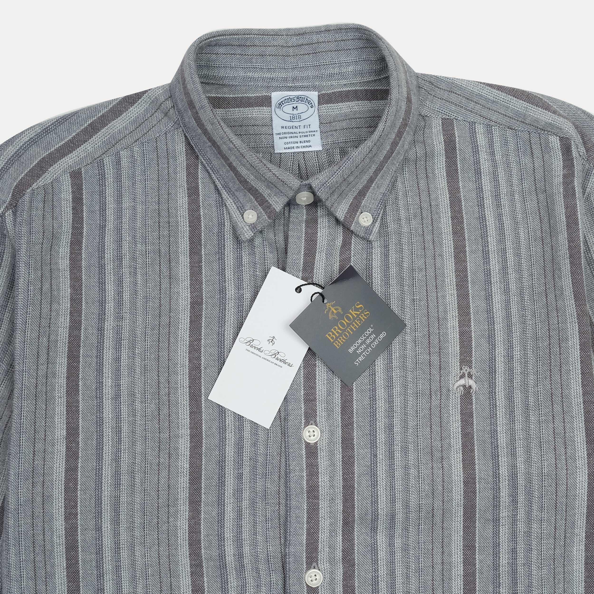 BROOKS BROTHERS Ethereal Ash Tailored Fit Long Sleeve Button-Down Shirt