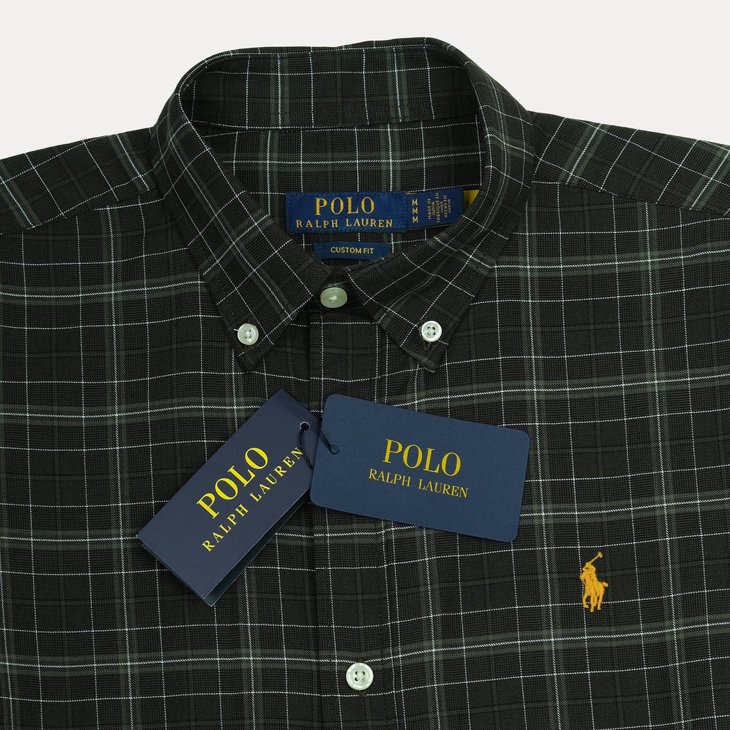 POLO RALPH LAUREN Mystic Emerald Custom Fit Long Sleeve Plaid Shirt