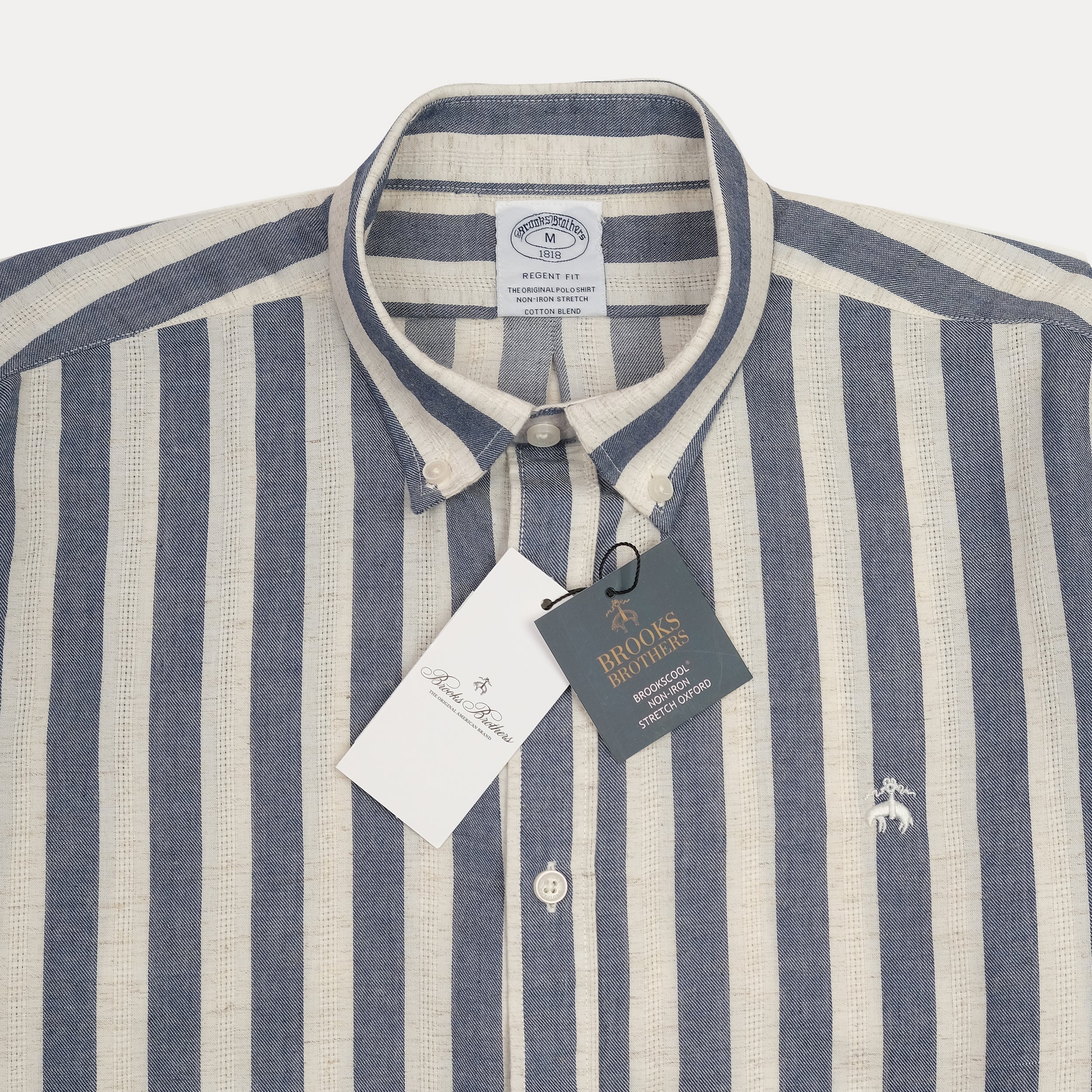 BROOKS BROTHERS Tranquil Azure Tailored Fit Long Sleeve Linen Shirt