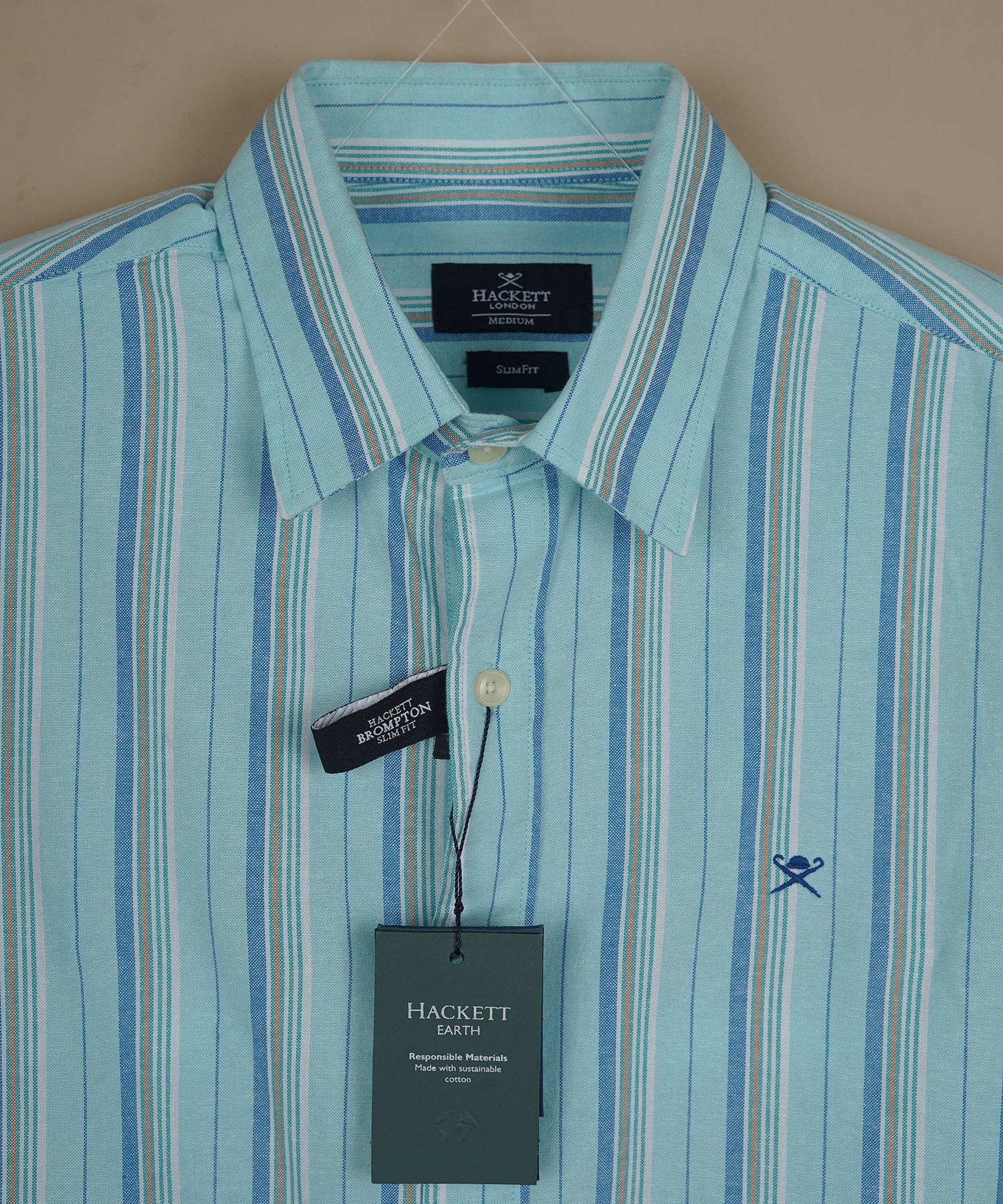 HACKETT LONDON Radiant Lapis Aurora Tailored Fit Long Sleeve Shirt